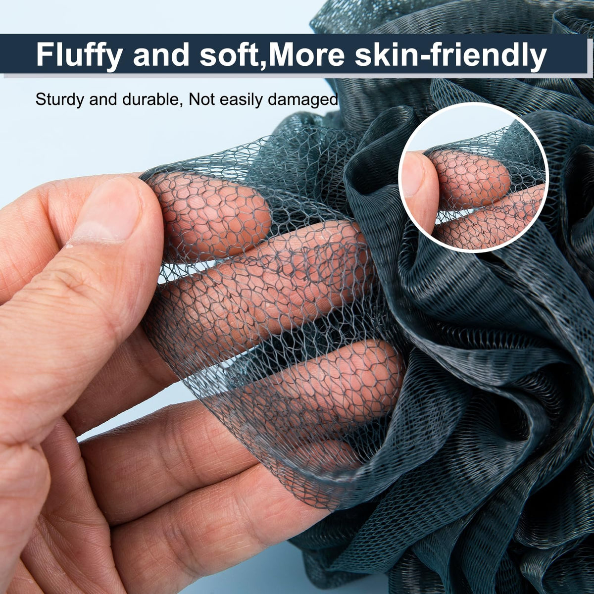 MTDLYICE loofah sponge in use during a shower