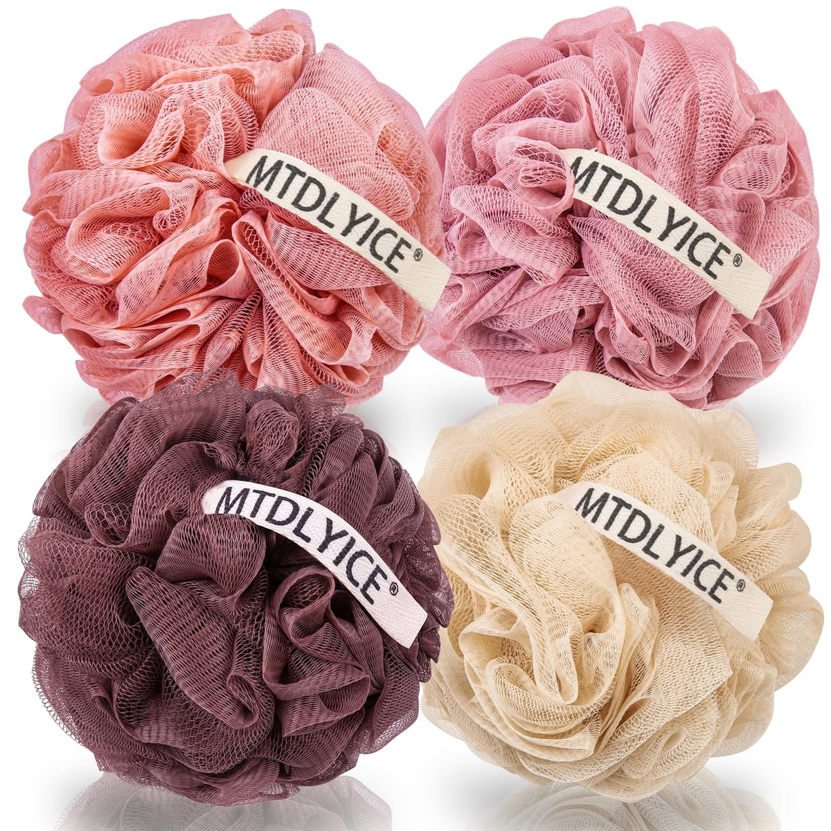MTDLYICE XXL Large Loofah Sponge front view in red soil