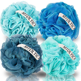 MTDLYICE XXL Large Loofah Sponge in Blue front view