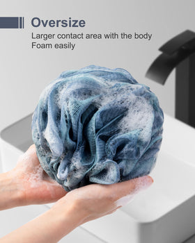 MTDLYICE XXL Large Loofah Sponge in Blue side view
