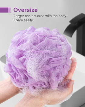 MTDLYICE XXL Large Loofah Sponge Lavender side view
