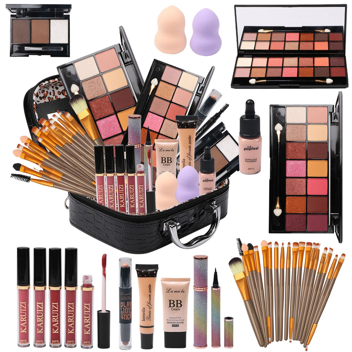 MTDXILTAI All in One Makeup Kit with storage bag and brushes