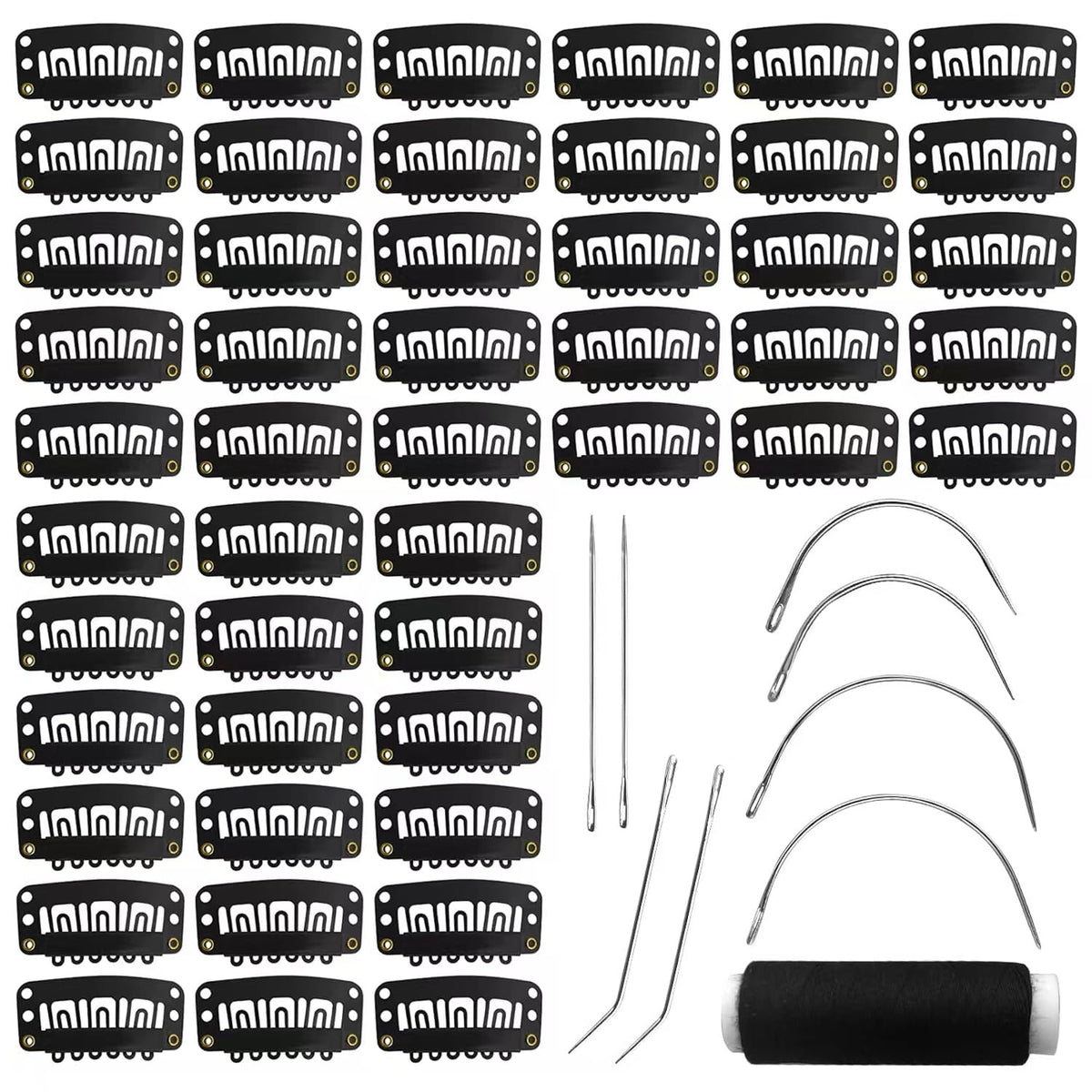 MUIIGOOD 50Pcs U Shape Wig Clips Set in black