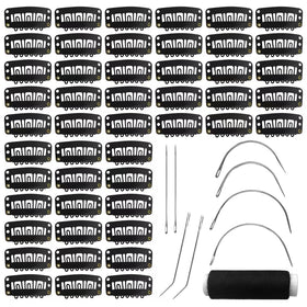 MUIIGOOD 50Pcs U Shape Wig Clips Set in black