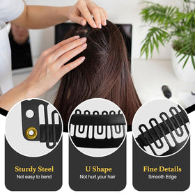MUIIGOOD wig clips alongside sewing needles and weaving thread