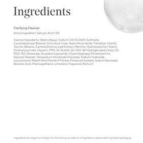 Murad Acne Control Clarifying Cleanser 5 Fl Oz with ingredients list