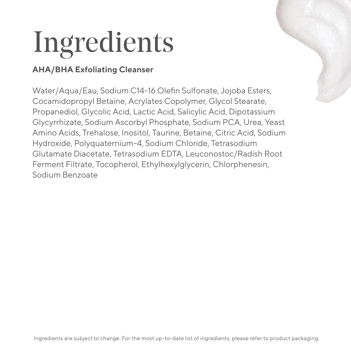 Murad AHA/BHA Exfoliating Cleanser 2 Fl Oz texture on hand