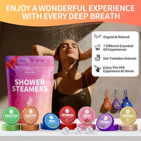 MURAN SHOWER mint shower steamer displayed on a bathroom shelf