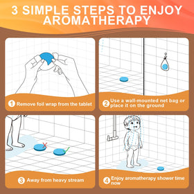 MURAN SHOWER watermelon shower steamer in a relaxing shower setting