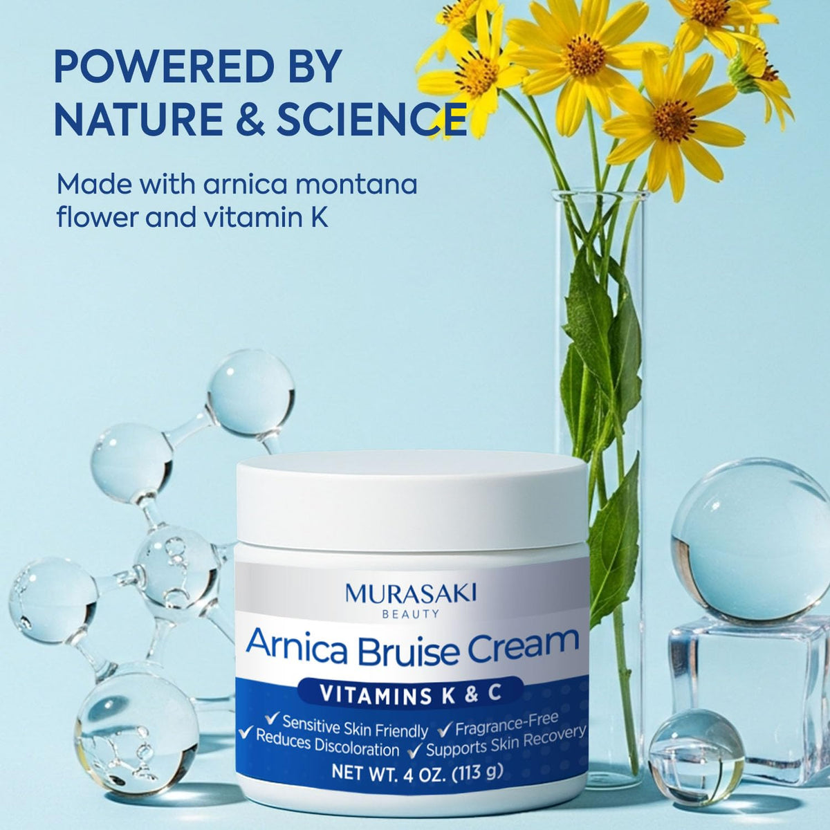 MURASAKI BEAUTY Arnica Bruise Cream packaging with ingredients