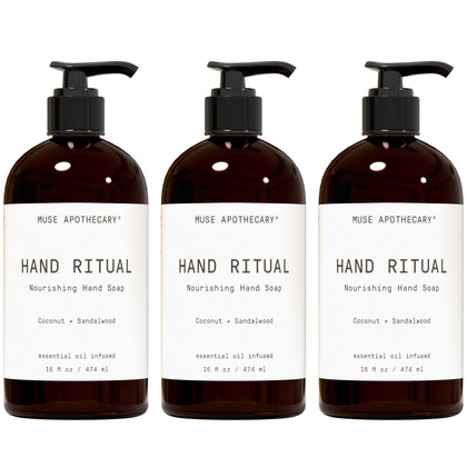 Muse Apothecary Hand Ritual Hand Soap 16 oz Coconut + Sandalwood front view