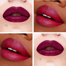 Muse liquid matte lipstick tube with deep berry colour