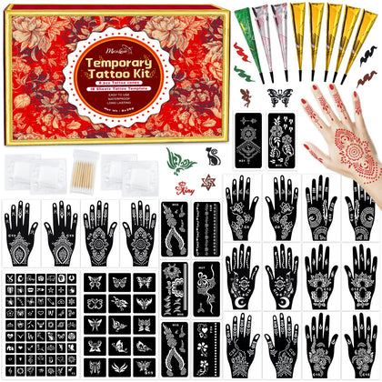 MuseLuxe Temporary Tattoos Kit packaging with 102 designs