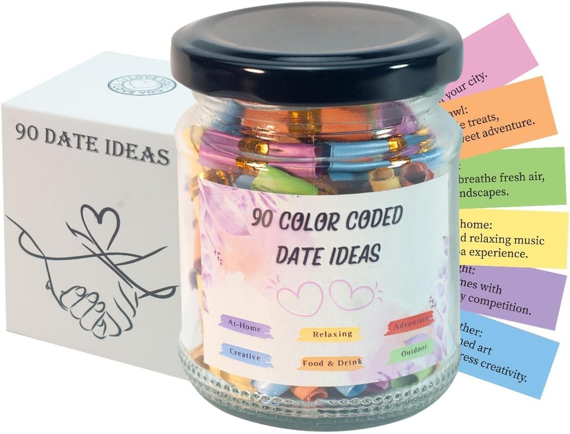 Musemory Date Ideas in a Jar front view with 90 creative suggestions