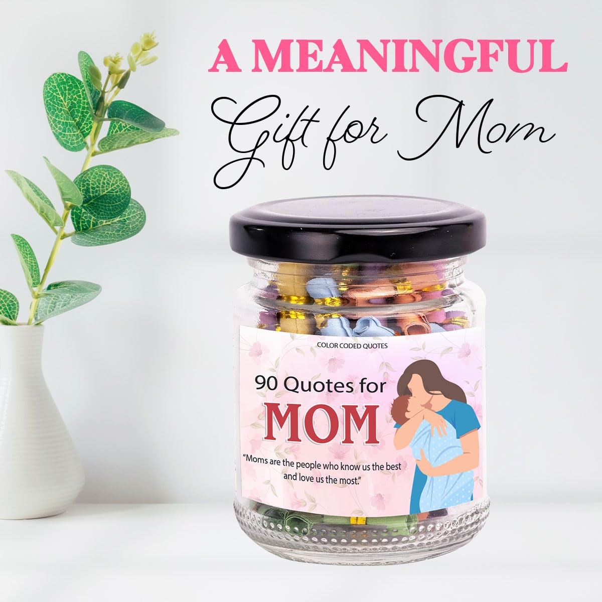 Musemory Love Notes for Mom jar with lid open displaying affirmation notes