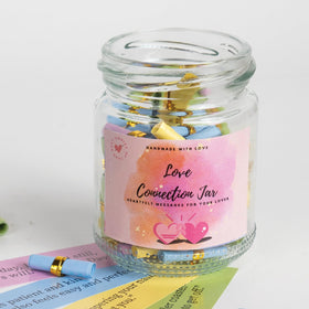 Musemory Love Notes Jar on a desk with a motivational setup