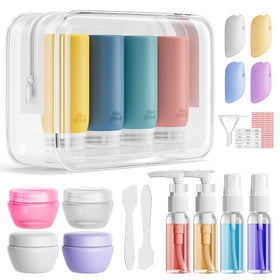Muslish 21 Pack Travel Bottles Kit with various containers