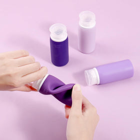 Muslish silicone travel bottles with flip caps