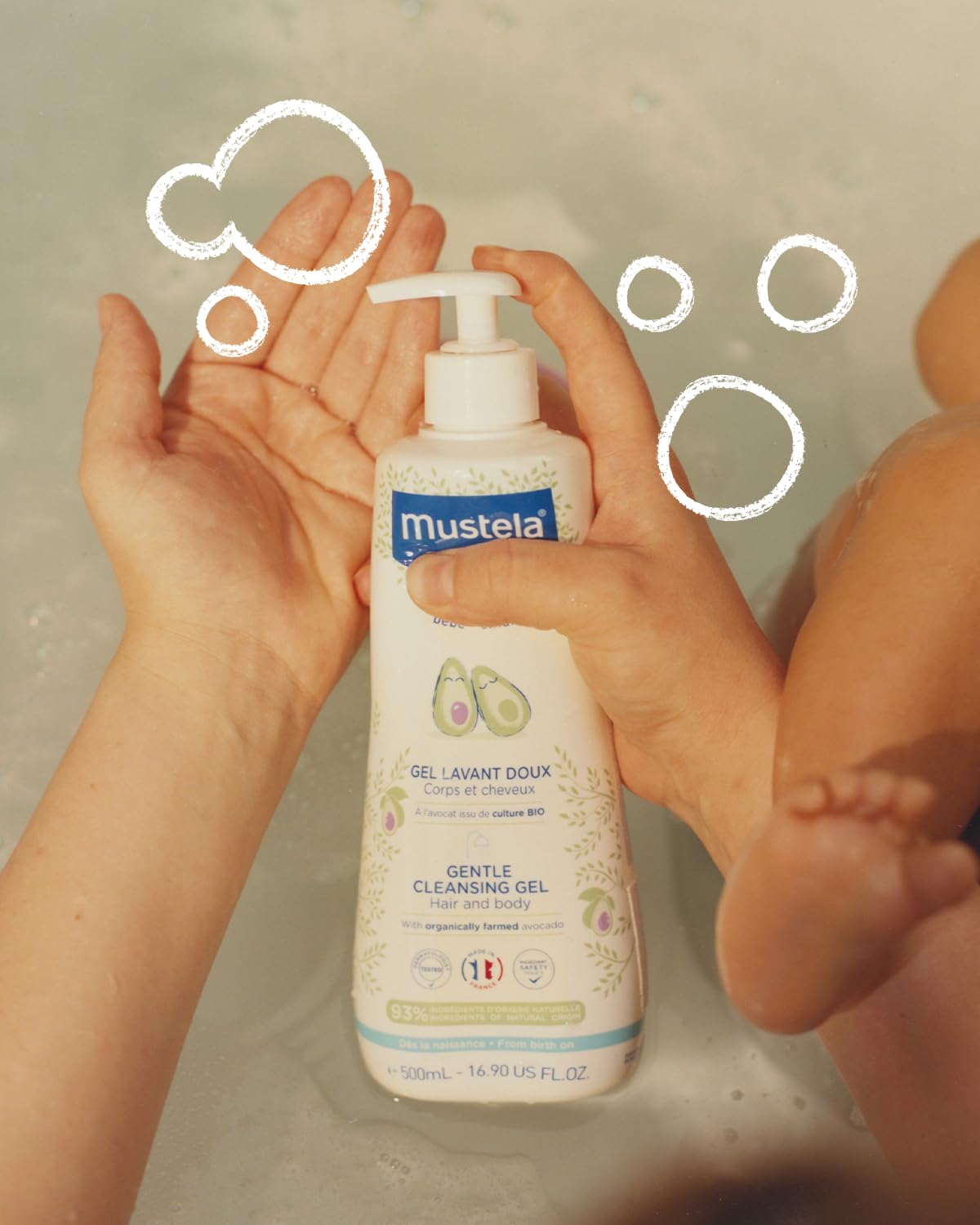Mustela No Rinse Cleansing Water 1.69 fl oz bottle