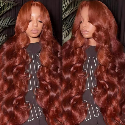 MUZOJET 13x6 Lace Front Body Wave Wig in #33 Red front view