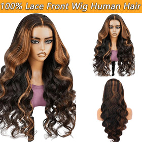 MUZOJET 1B/30 Highlight Ombre Lace Front Wig lifestyle scene