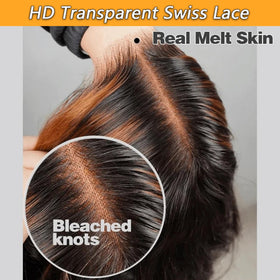MUZOJET 1B/30 Highlight Ombre Lace Front Wig side view
