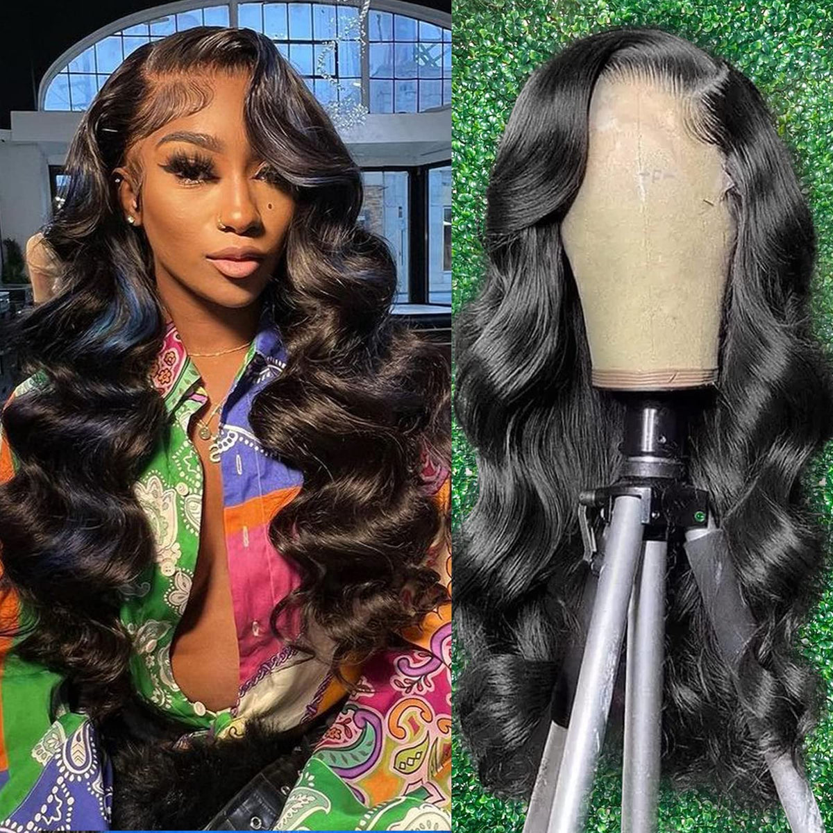 MUZOJET 30 Inch Lace Front Wig human hair on mannequin