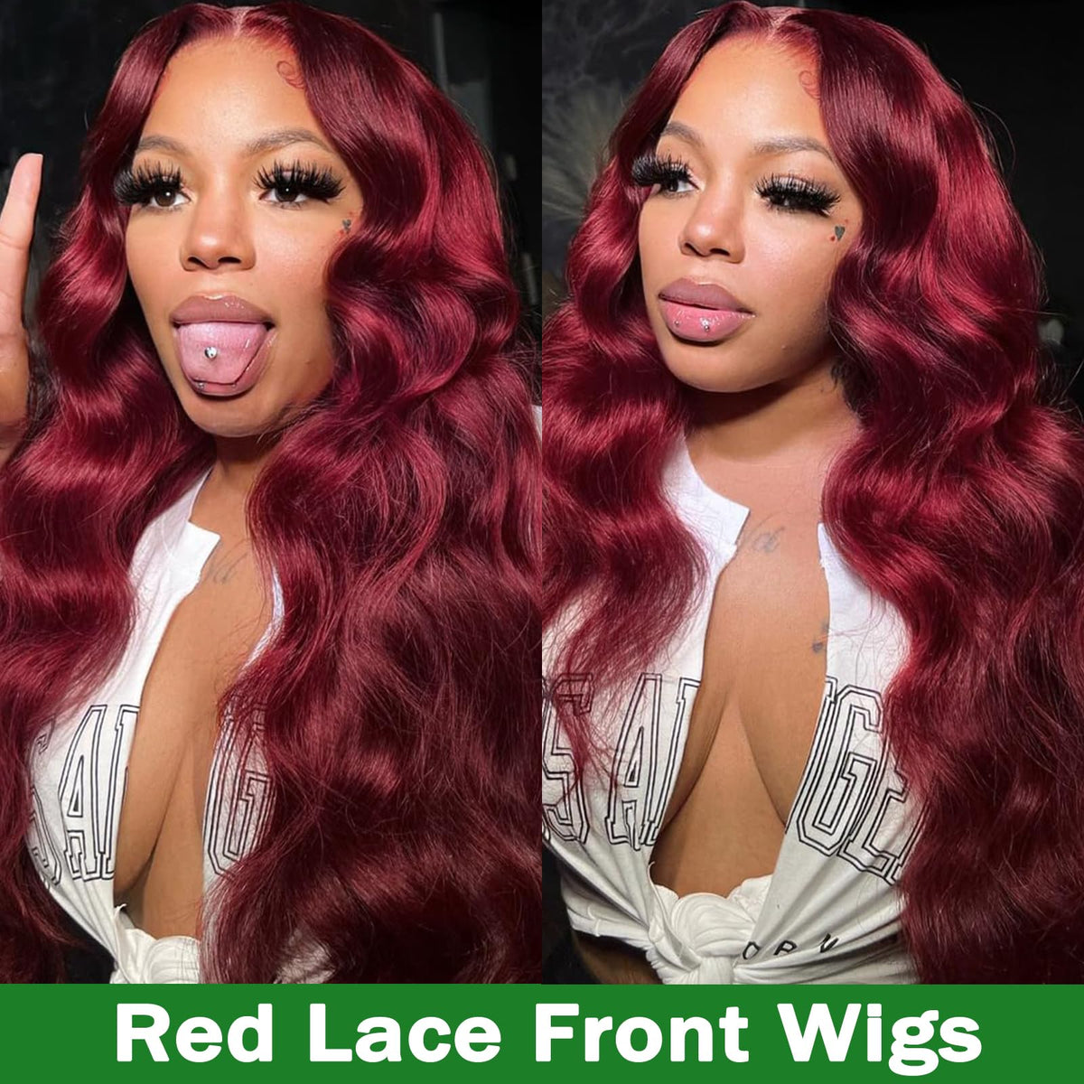 MUZOJET 99J Burgundy Lace Front Wig packaging display