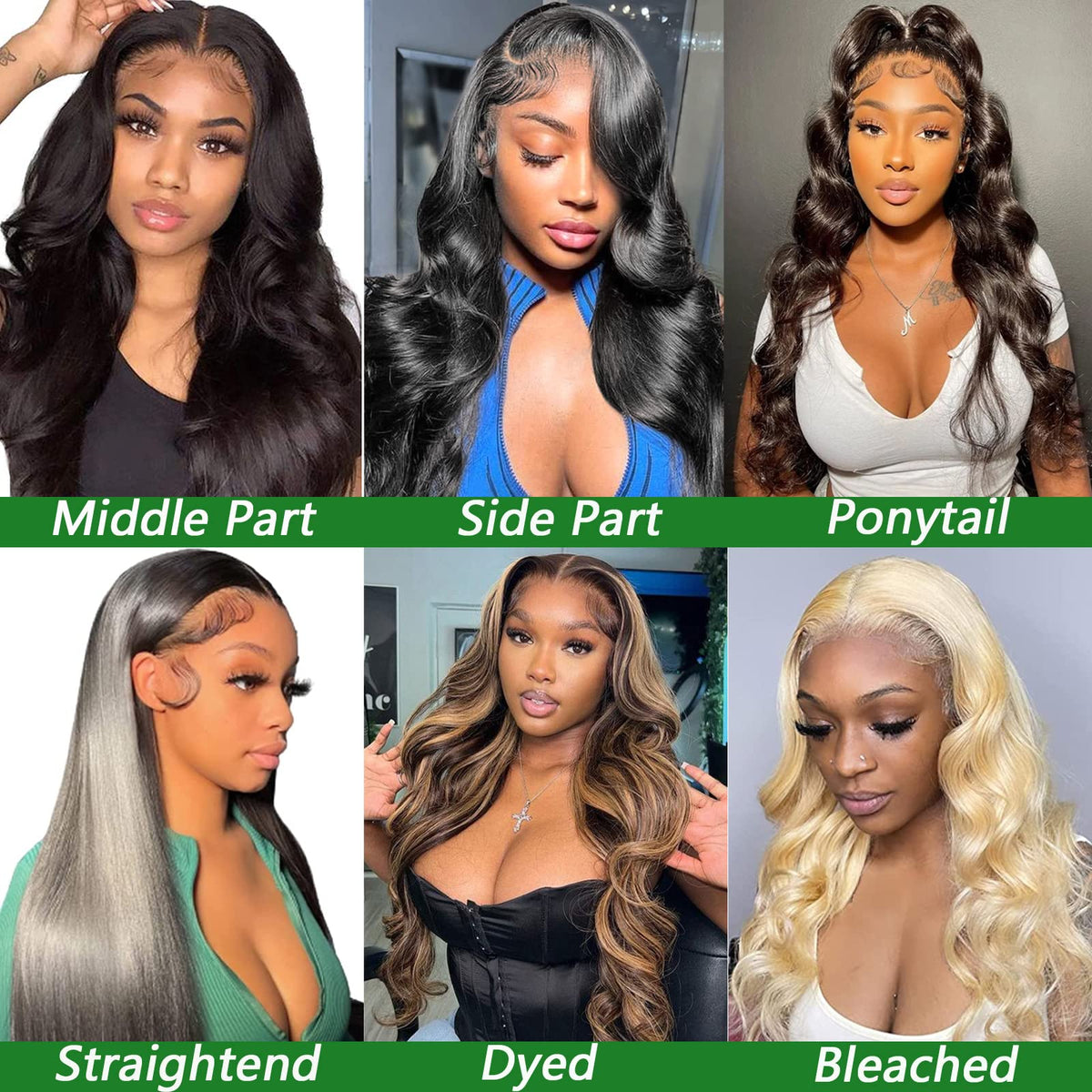 MUZOJET Body Wave Lace Front Wig back view