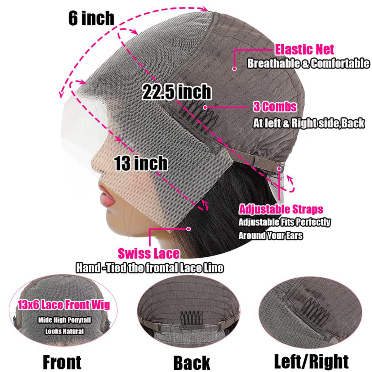 MUZOJET Body Wave Lace Front Wig packaging display