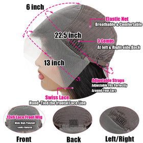 MUZOJET Body Wave Lace Front Wig with adjustable straps