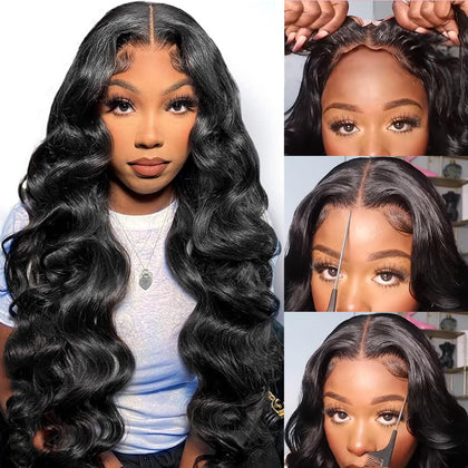 MUZOJET Glueless Wigs Human Hair 13x6 Lace Front Body Wave front view