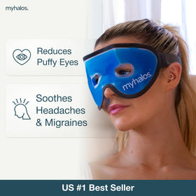 myhalos Cooling Gel Eye Mask side view showing adjustable straps