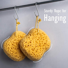 myHomeBody Bath Sponge in use during shower