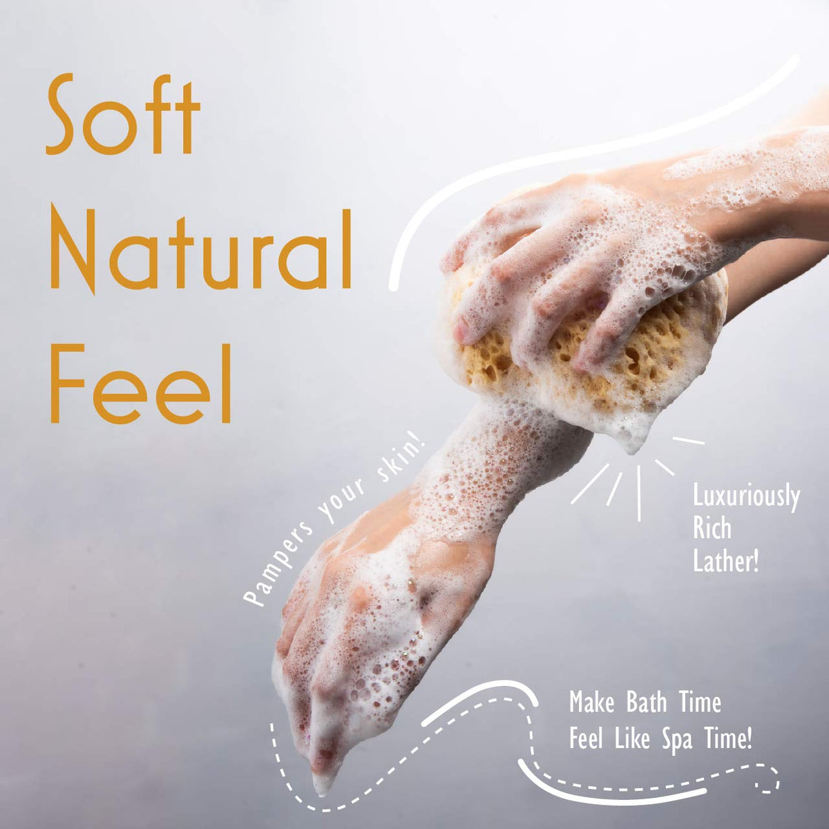 myHomeBody Bath Sponge side view