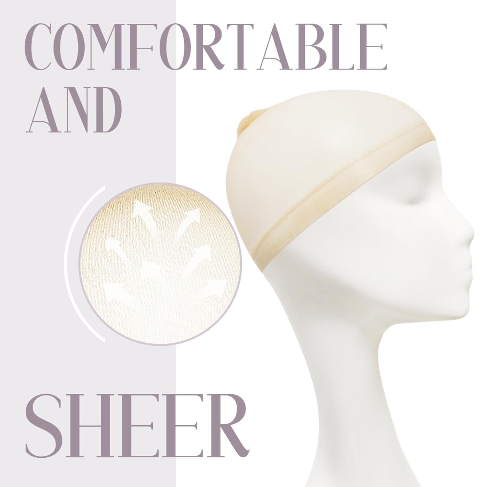 MYKURS HD Wig Cap beige on model