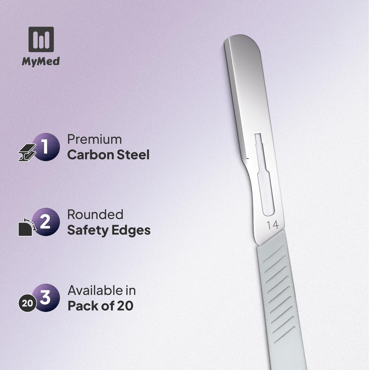 MyMed 14R Dermaplaning Razor close-up with ergonomic handle