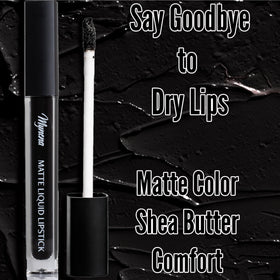 Mynena Hydrating Black Matte Liquid Lipstick Linda back view