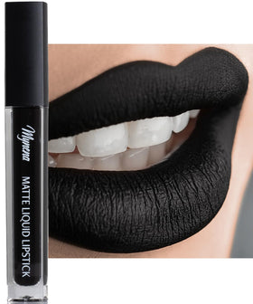 Mynena Hydrating Black Matte Liquid Lipstick Linda front view