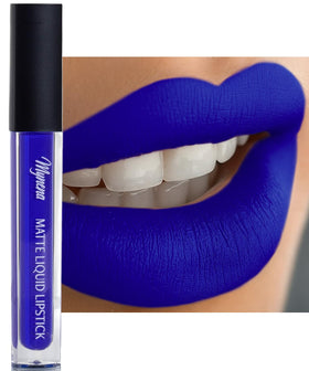 Mynena Hydrating Blue Matte Liquid Lipstick Mavi front view