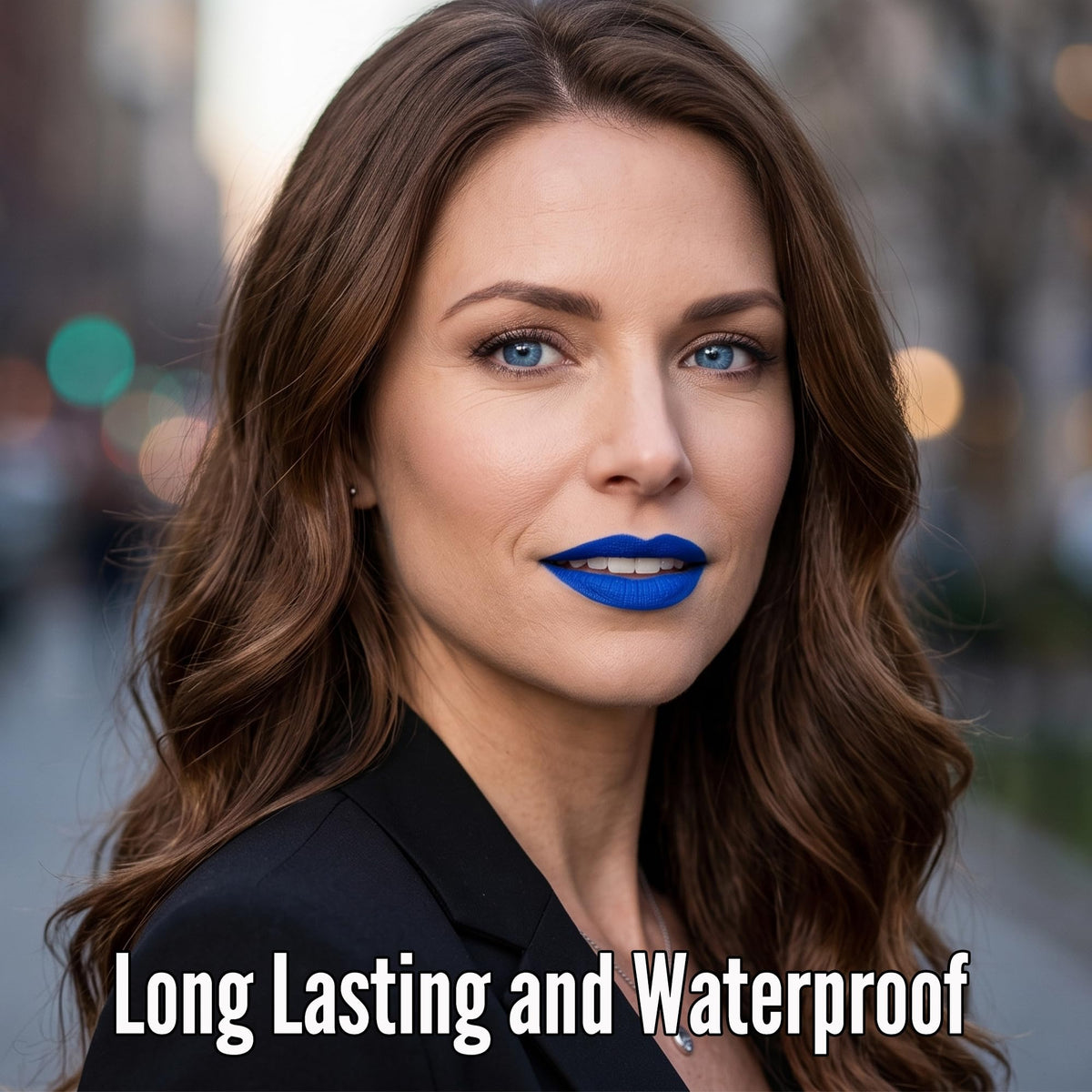 Mynena Hydrating Blue Matte Liquid Lipstick Mavi side view