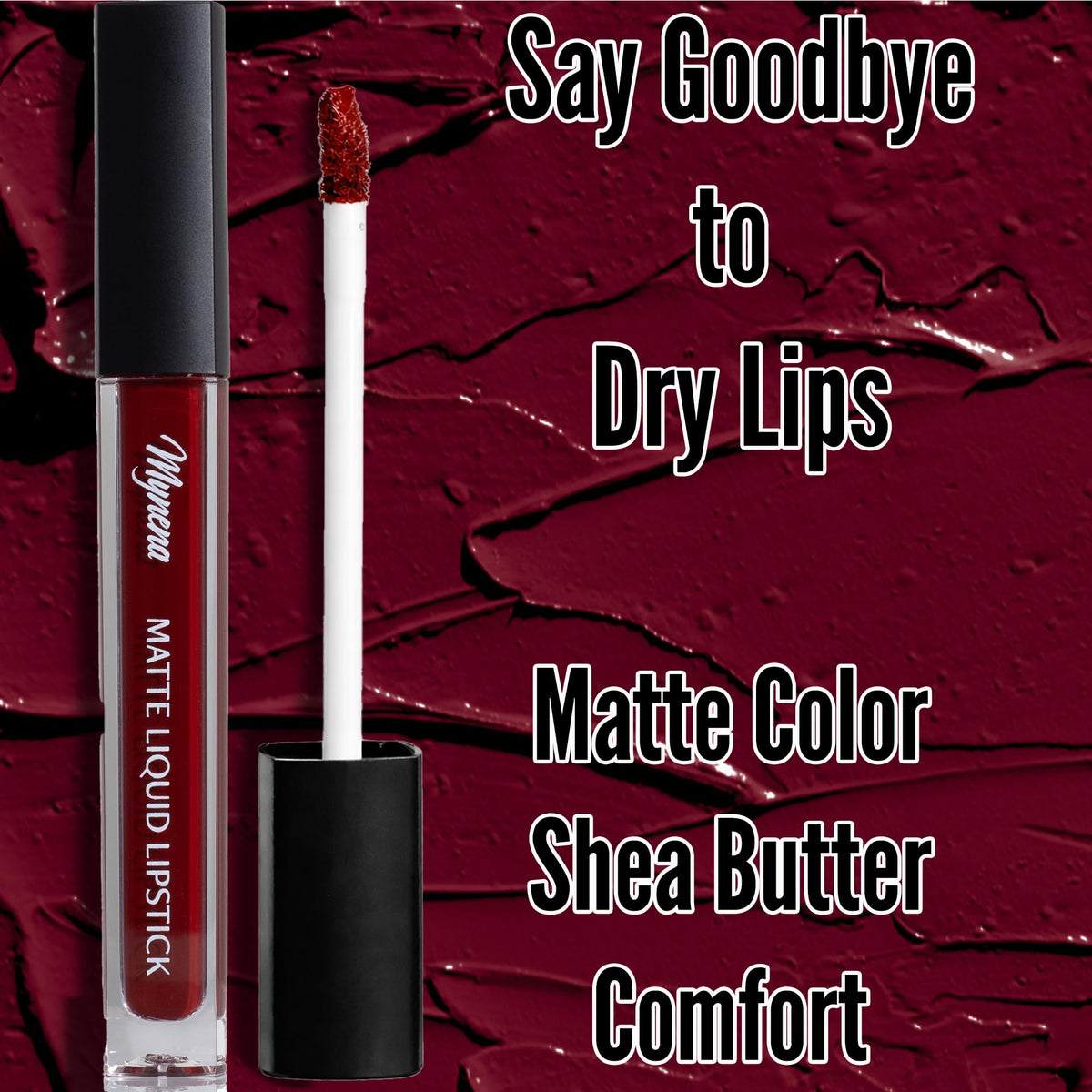 Mynena Hydrating Burgundy Matte Liquid Lipstick Emma packaging