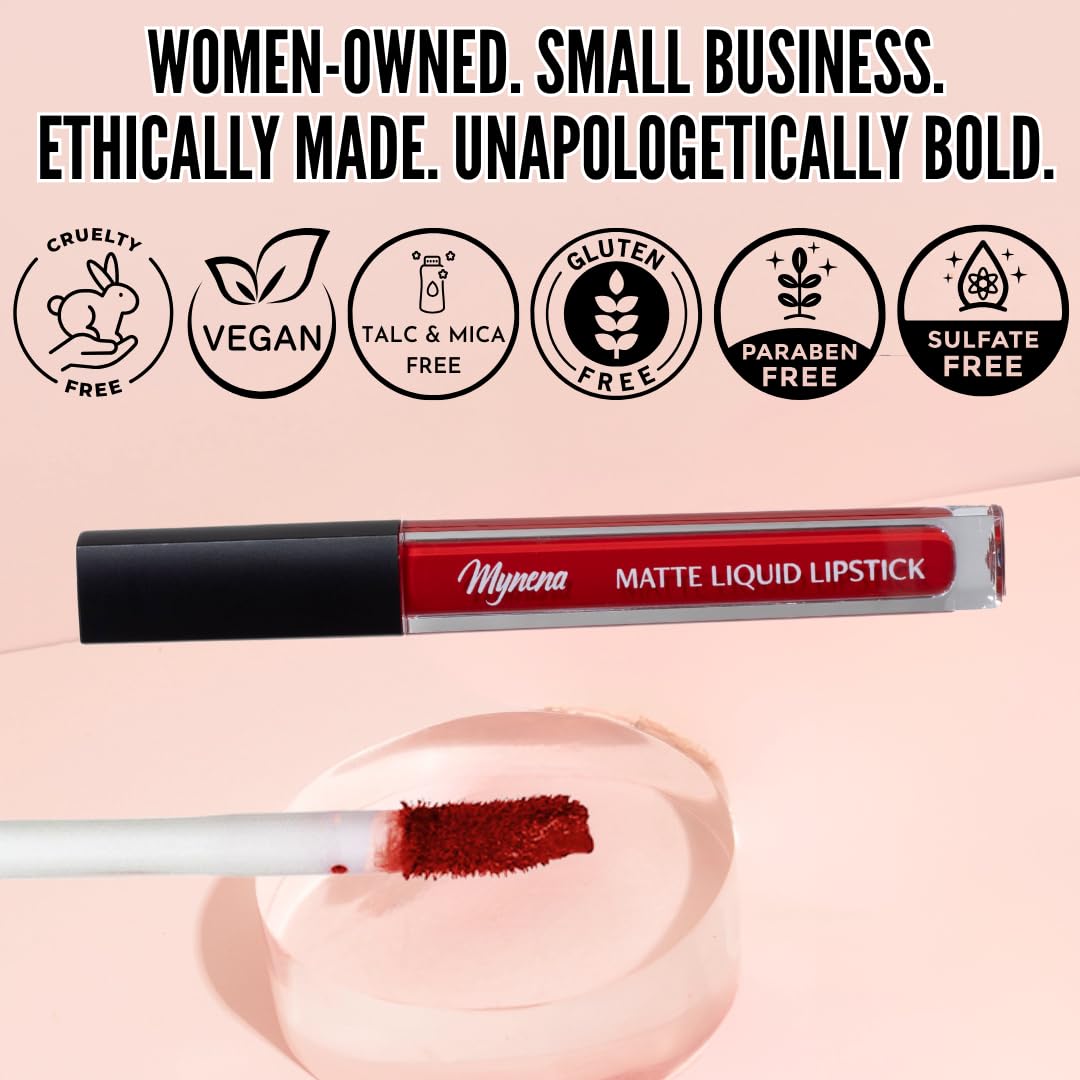 Mynena Hydrating Matte Liquid Lipstick Glory with other makeup products