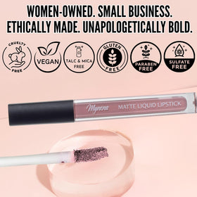 Mynena Hydrating Pink Matte Liquid Lipstick Clara with other makeup products