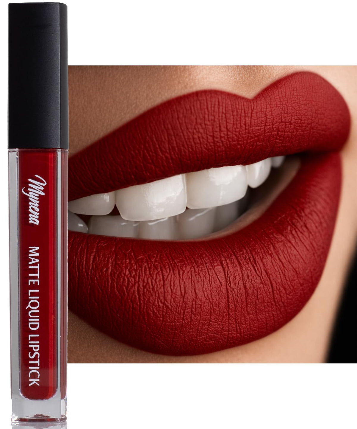 Mynena Hydrating Red Matte Liquid Lipstick front view