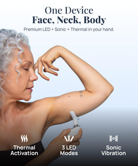 MyoGlow Arm Sculpting Device showing LED light feature