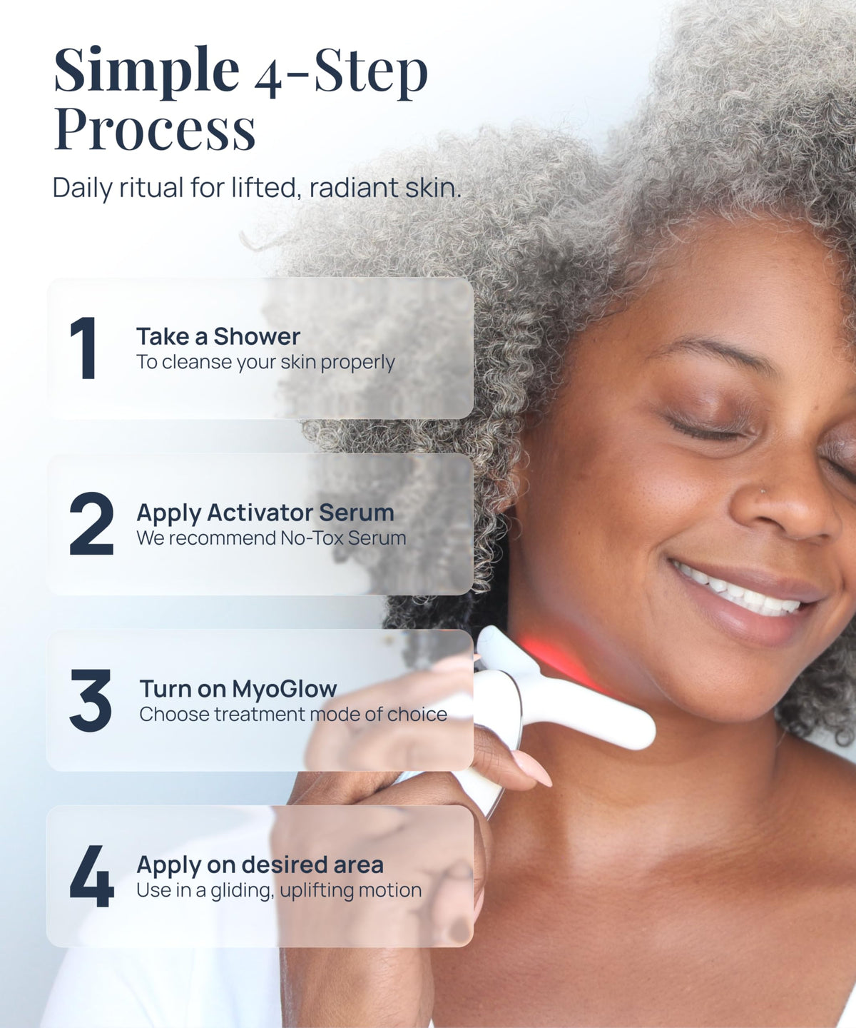 MyoGlow Arm Sculpting Device with serum application