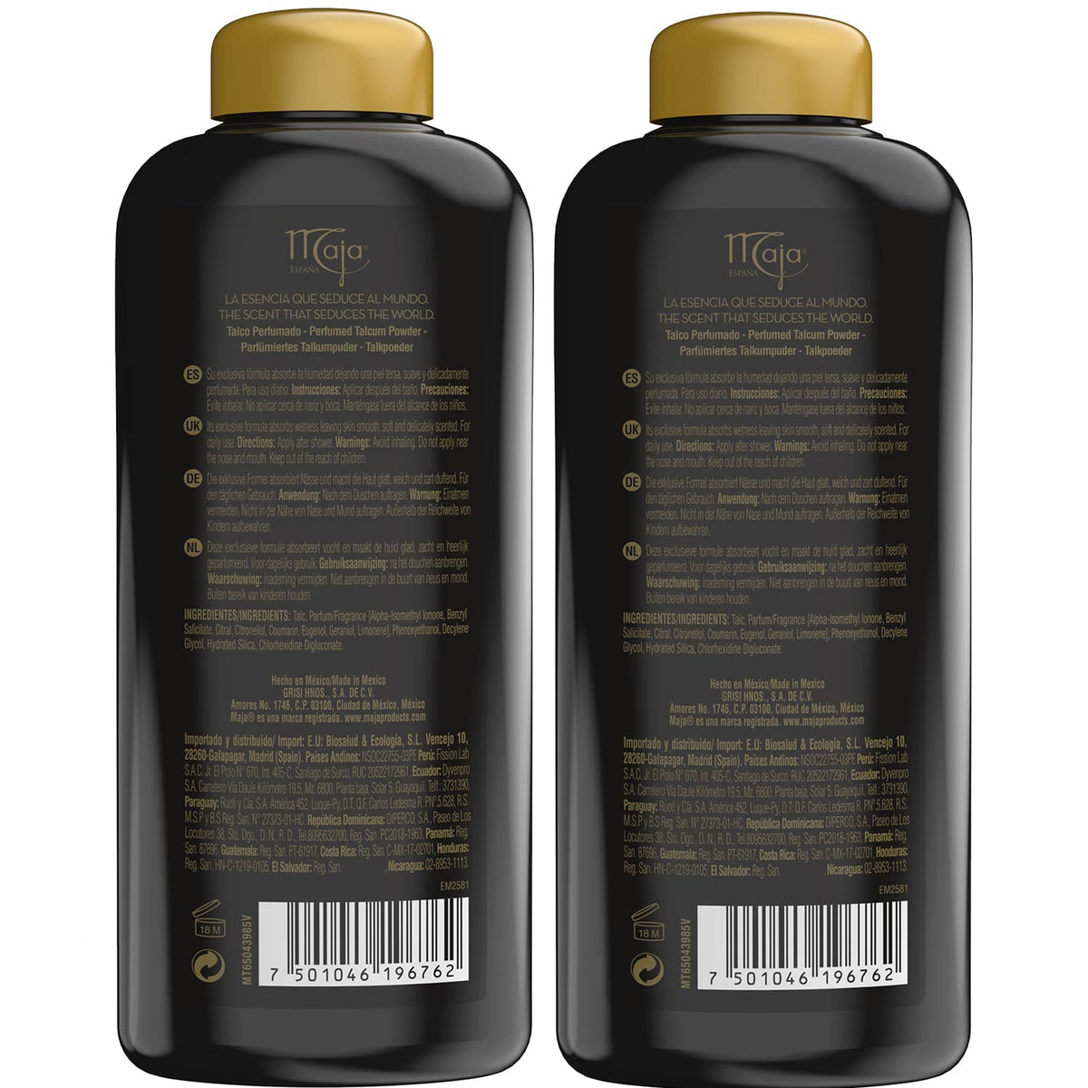 Myrurgia Maja Perfumed Talcum Powder 2-Pack side view