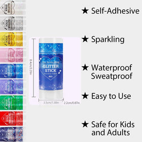 Mysense Blue Body Glitter Stick application on skin