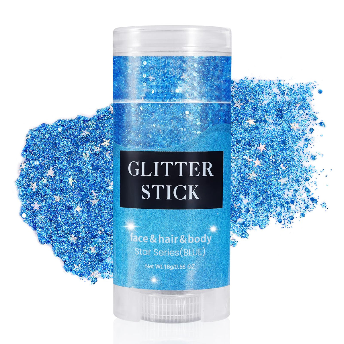 Mysense Blue Body Glitter Stick front view with label
